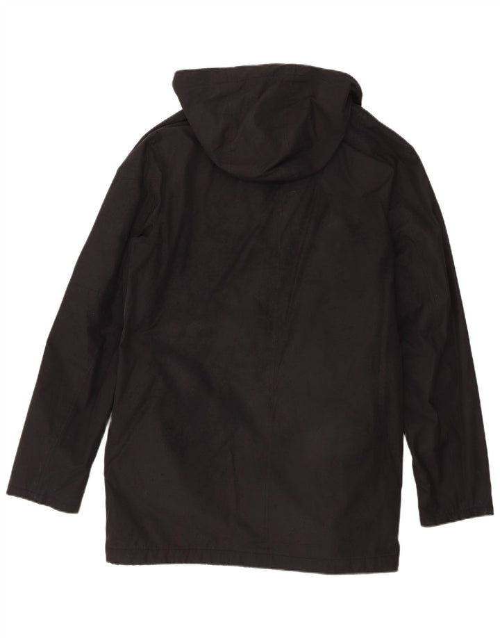 Jaqueta corta-vento masculina Lyle & Scott com capuz Reino Unido 38 poliéster preto médio