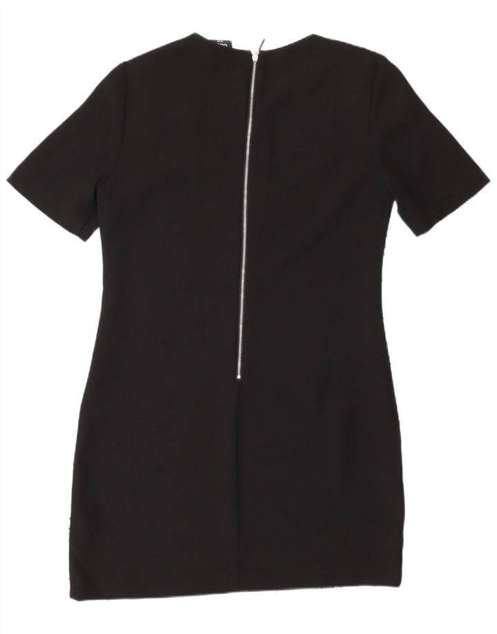 Vestido feminino Oasis com bainha com padrão abstrato Reino Unido 12 bloco colorido azul médio