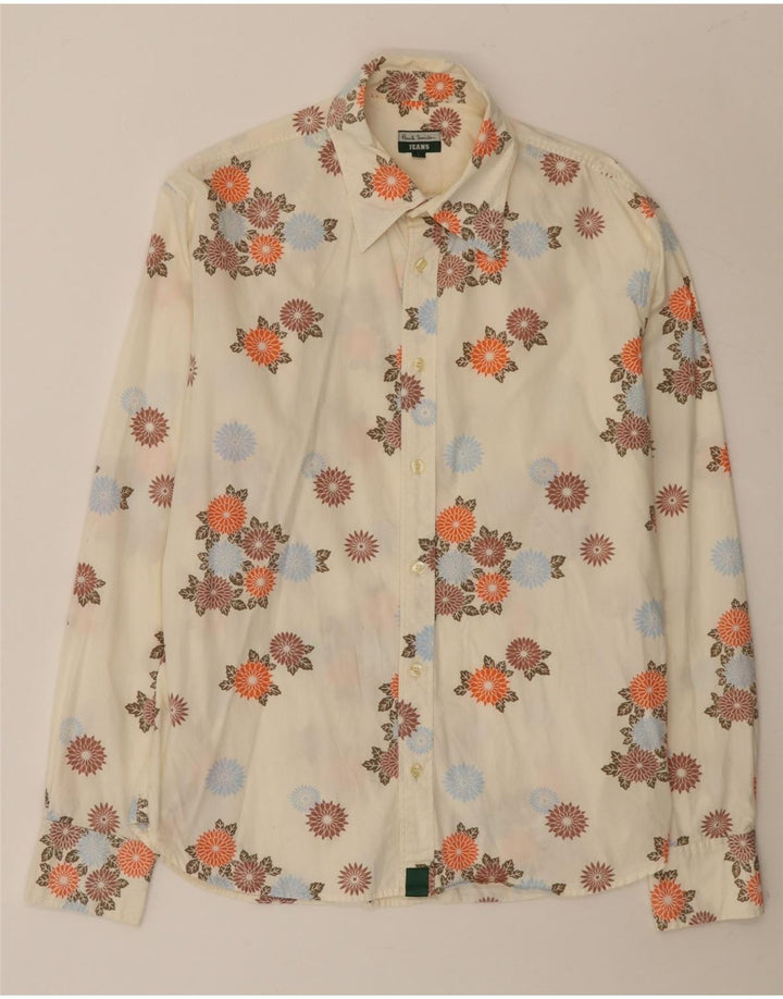 Camisa masculina Paul Smith grande de algodão floral branco