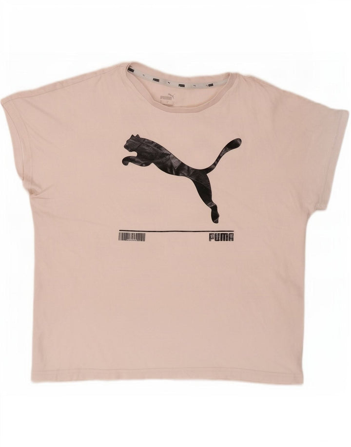 Puma Camiseta Feminina Oversized Graphic Top UK 10 Pequeno Bege