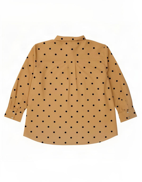 Blusa feminina Marks & Spencer UK 22 3XL bege bolinhas
