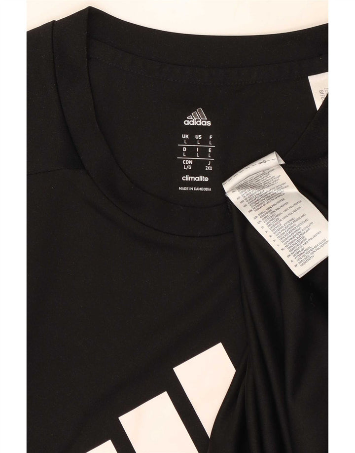 Camiseta Adidas Masculina Climalite Graphic Top Grande Poliéster Preto