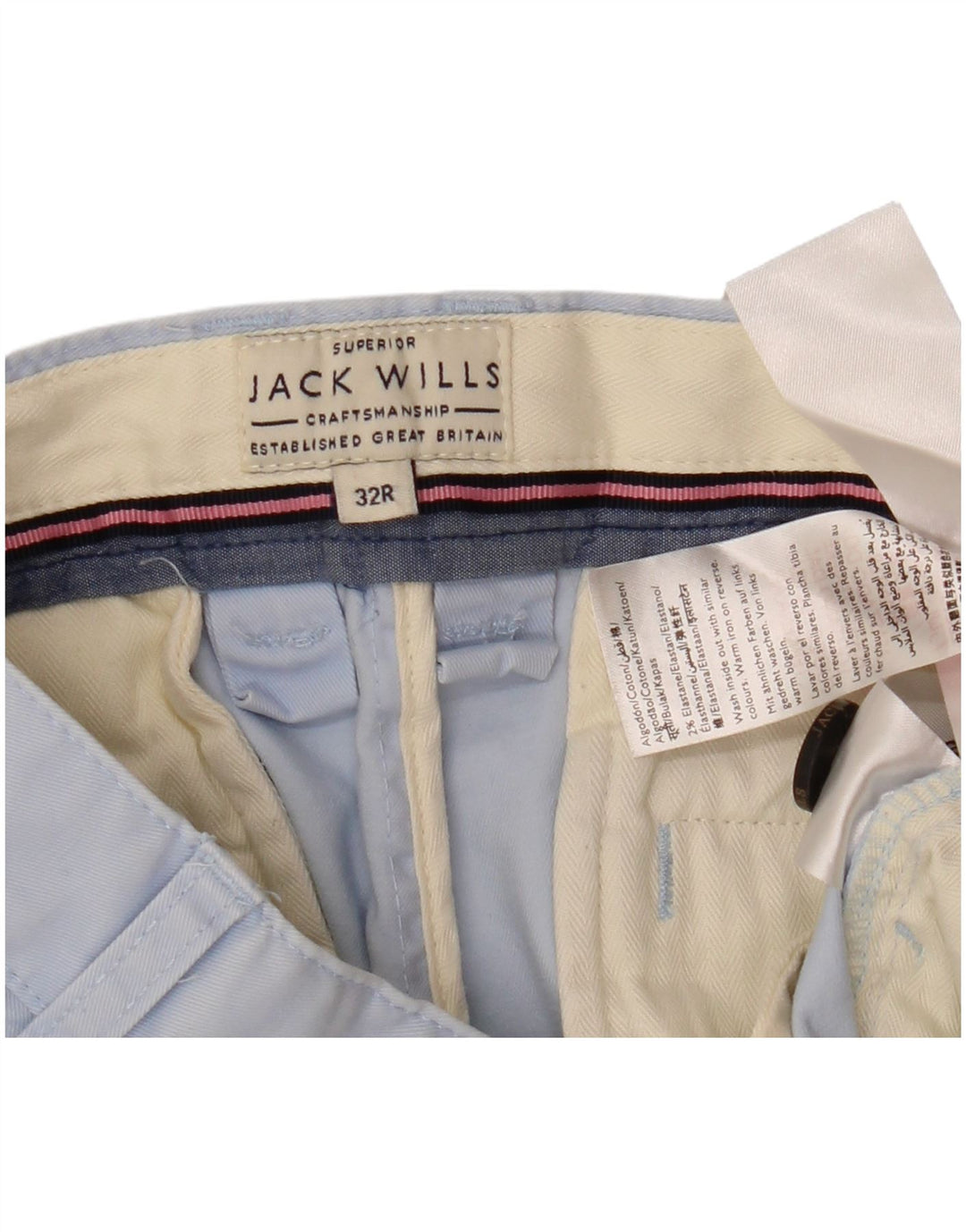JACK WILLS Mens Chino Shorts W32 Algodão Azul Médio