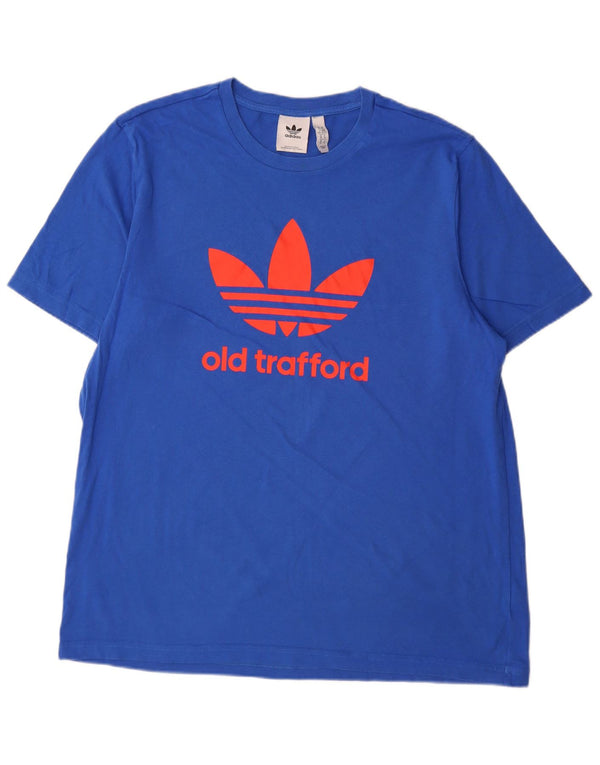 Camiseta Adidas Masculina Manchester United Graphic Top XL Azul Algodão