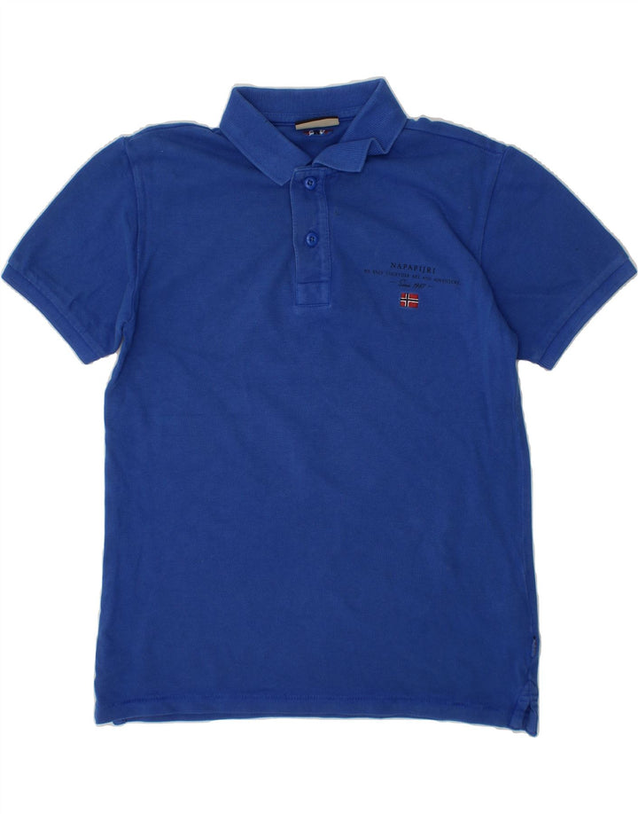NAPAPIJRI Boys Polo Shirt 9-10 Years Blue Cotton Vintage Napapijri and Second-Hand Napapijri from Messina Hembry 