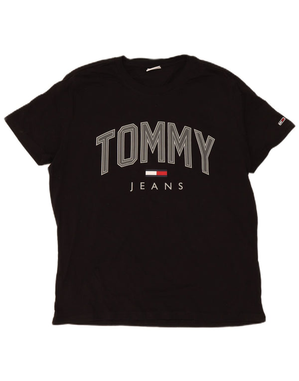 Tommy Hilfiger Camiseta masculina gráfica Top XL algodão preto