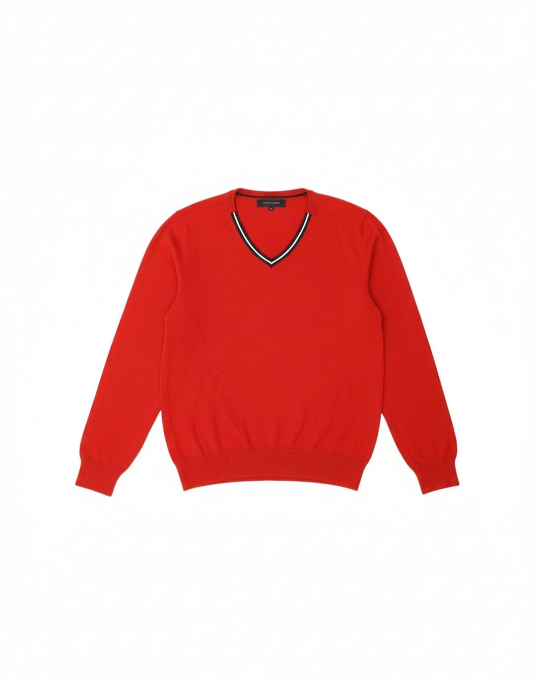 TOMMY HILFIGER Mens V-Neck Jumper Sweater Large Red Cotton Vintage Tommy Hilfiger and Second-Hand Tommy Hilfiger from Messina Hembry 