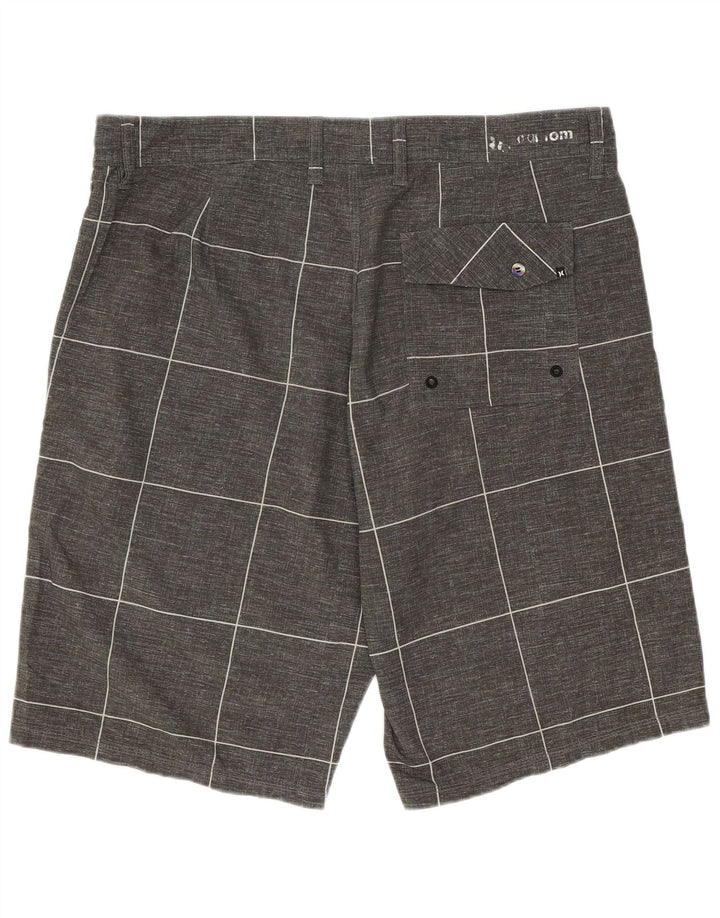 Hurley Mens Chino Shorts W34 Grande Cinza Geométrico