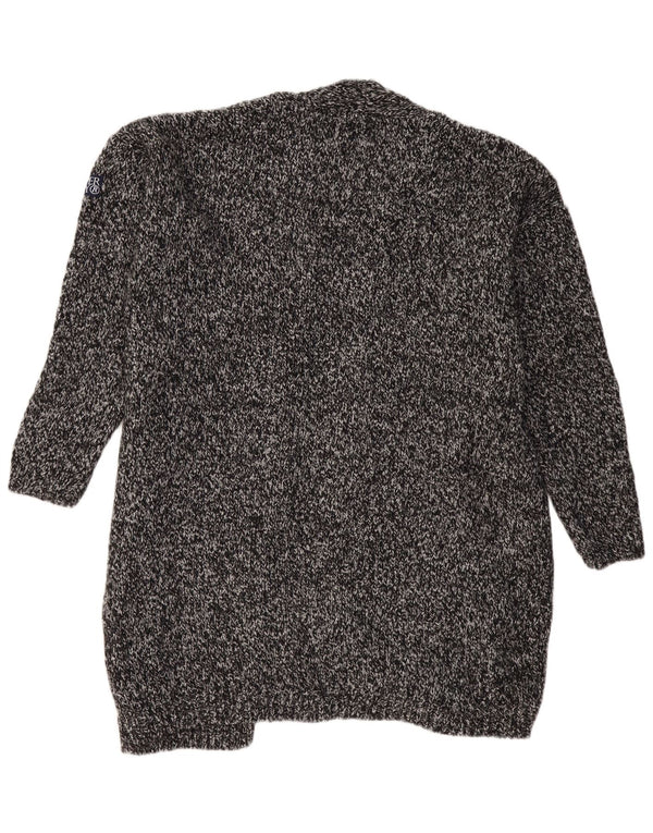 Suéter cardigã feminino oversized com palangre SUPERDRY Reino Unido 18 XL cinza manchado