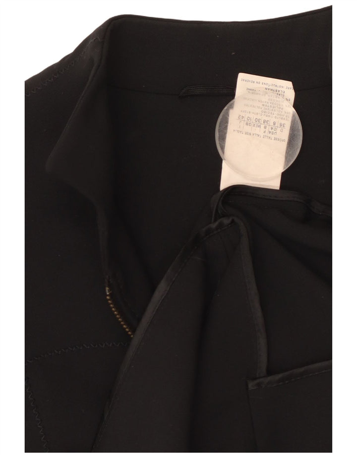 Jaqueta blazer feminina VINTAGE UK 10 poliéster preto pequeno