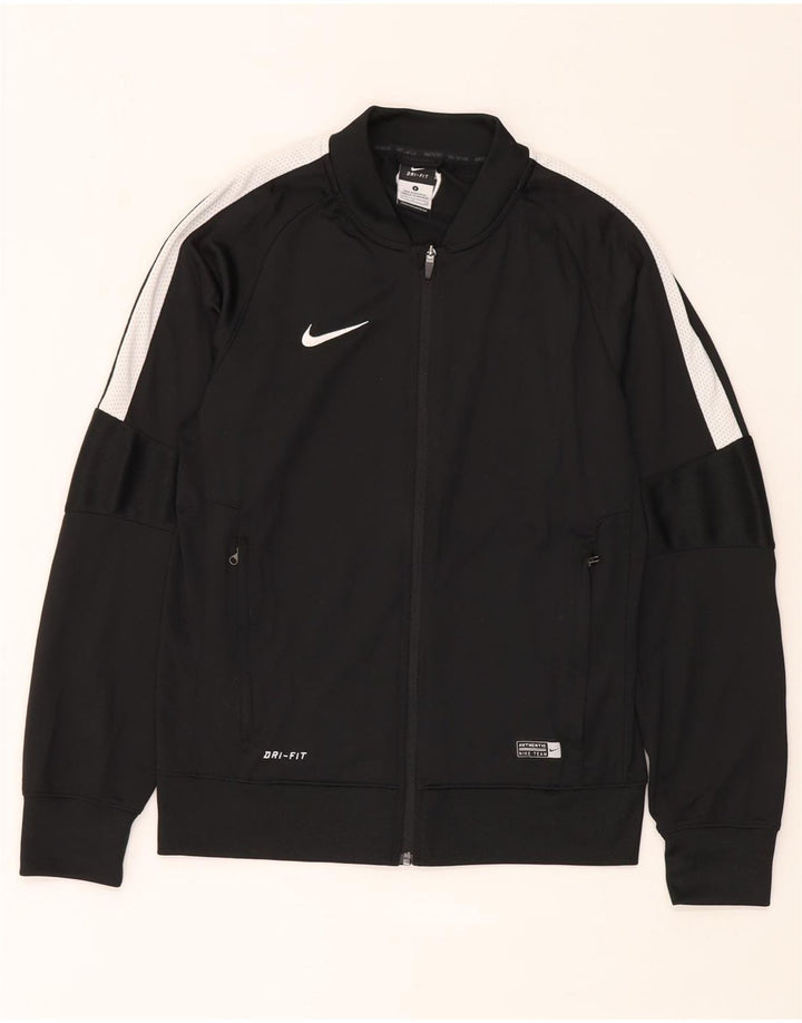 Nike Mens Dri Fit Tracksuit Top Jacket Pequeno Preto Colourblock Poliéster