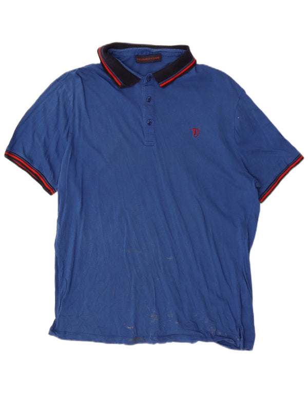 Camisa polo masculina Trussardi Jeans 2XL algodão azul