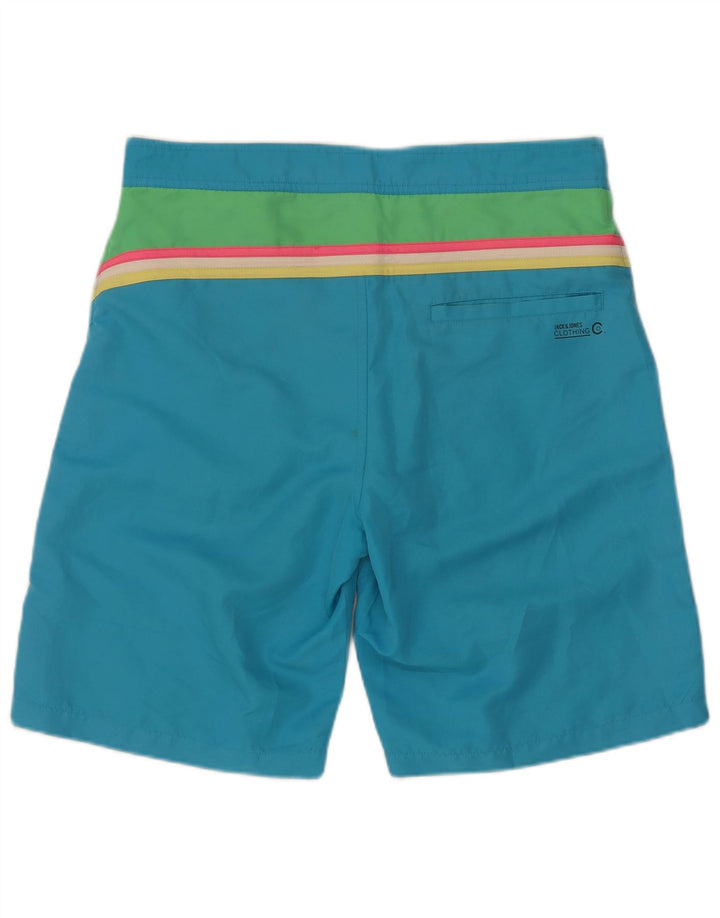 Shorts de natação masculino Jack & Jones médio azul colorblock poliéster
