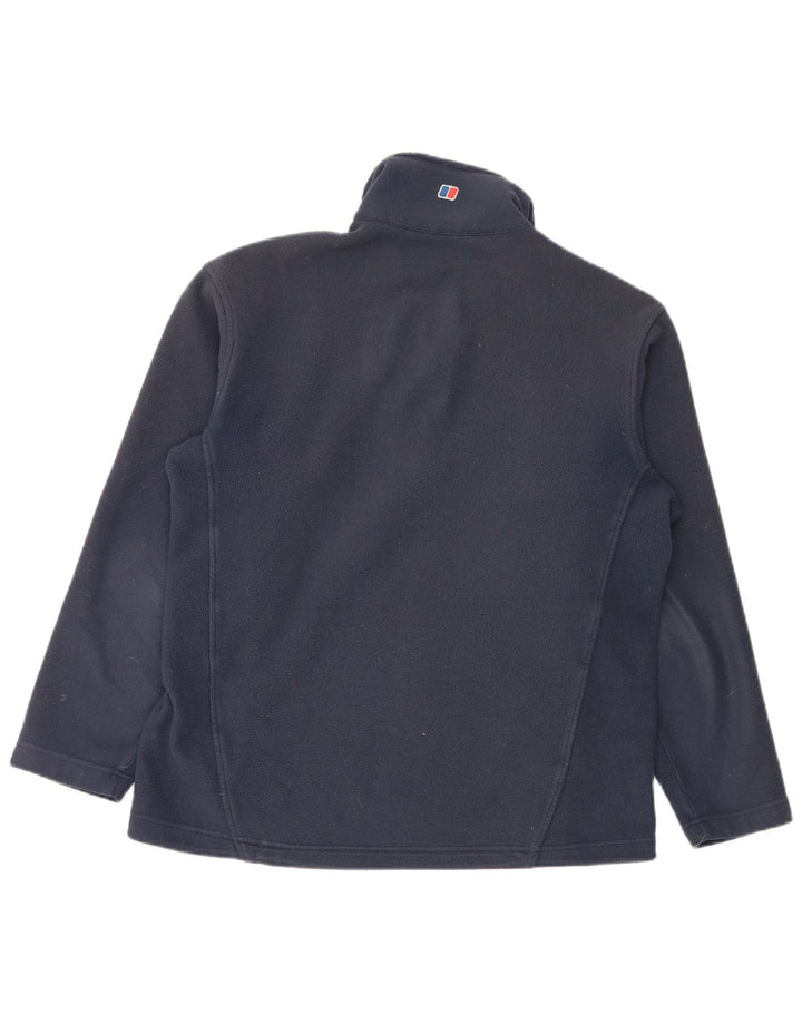 Berghaus Suéter masculino de lã com zíper e gola grande poliéster azul marinho