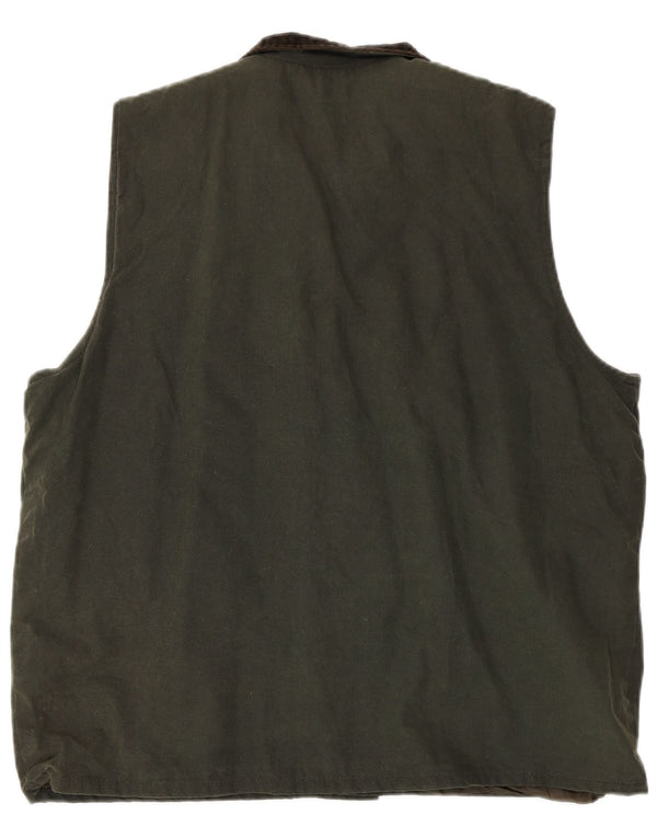 Colete masculino de algodão encerado Walker and Hawkes UK 42 XL Khaki Colourblock