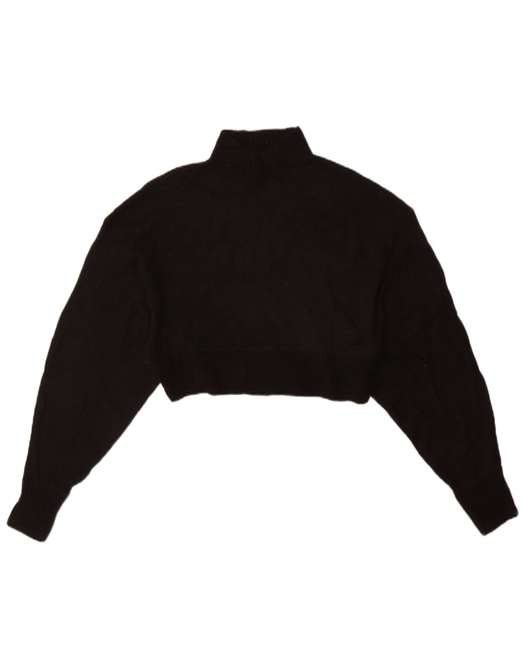 Suéter feminino Zara com gola tartaruga e gola redonda, preto pequeno, 10