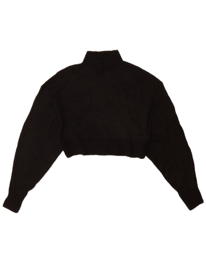 Suéter feminino Zara com gola tartaruga e gola redonda, preto pequeno, 10