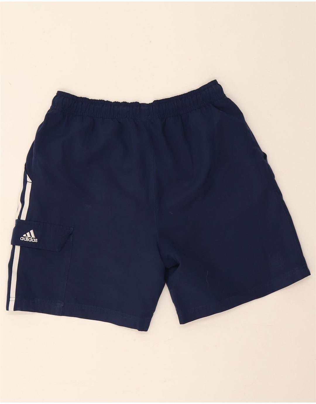 Shorts esportivos masculinos Adidas pequenos poliéster azul marinho