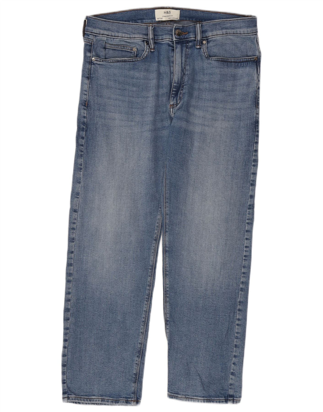 Jeans retos masculinos Marks & Spencer W32 L29 algodão azul