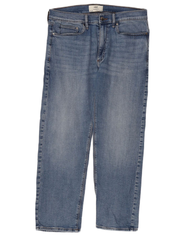 Jeans retos masculinos Marks & Spencer W32 L29 algodão azul