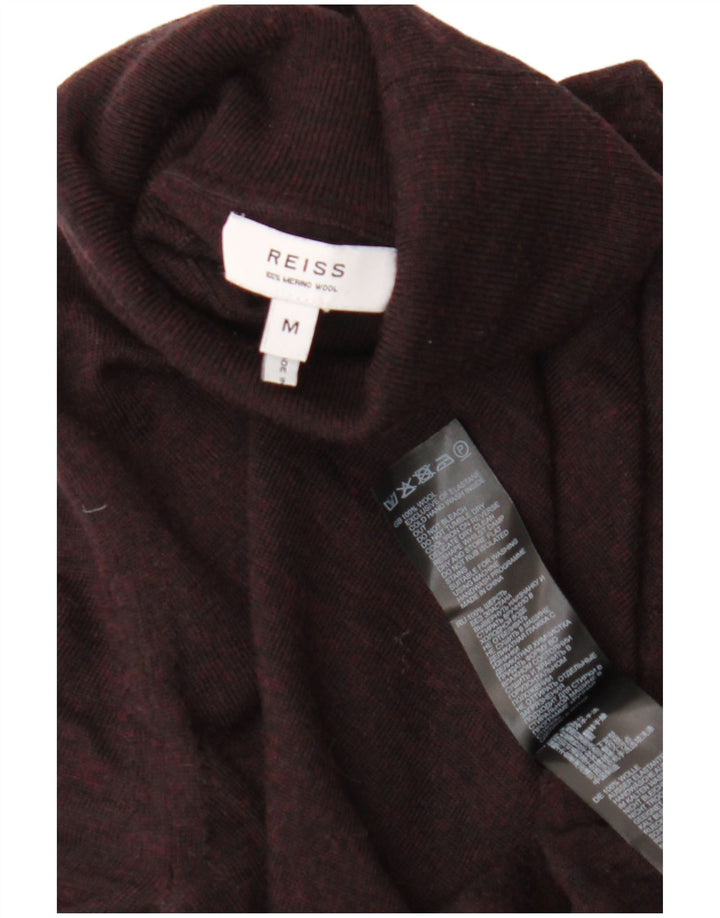 Suéter masculino Reiss com gola redonda, lã média cor de vinho