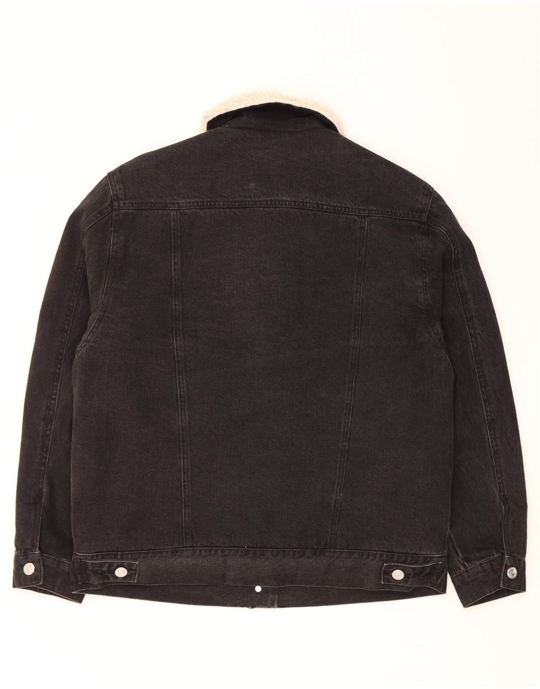 Jaqueta feminina jeans grande Sherpa Topshop Reino Unido 10 algodão preto pequeno