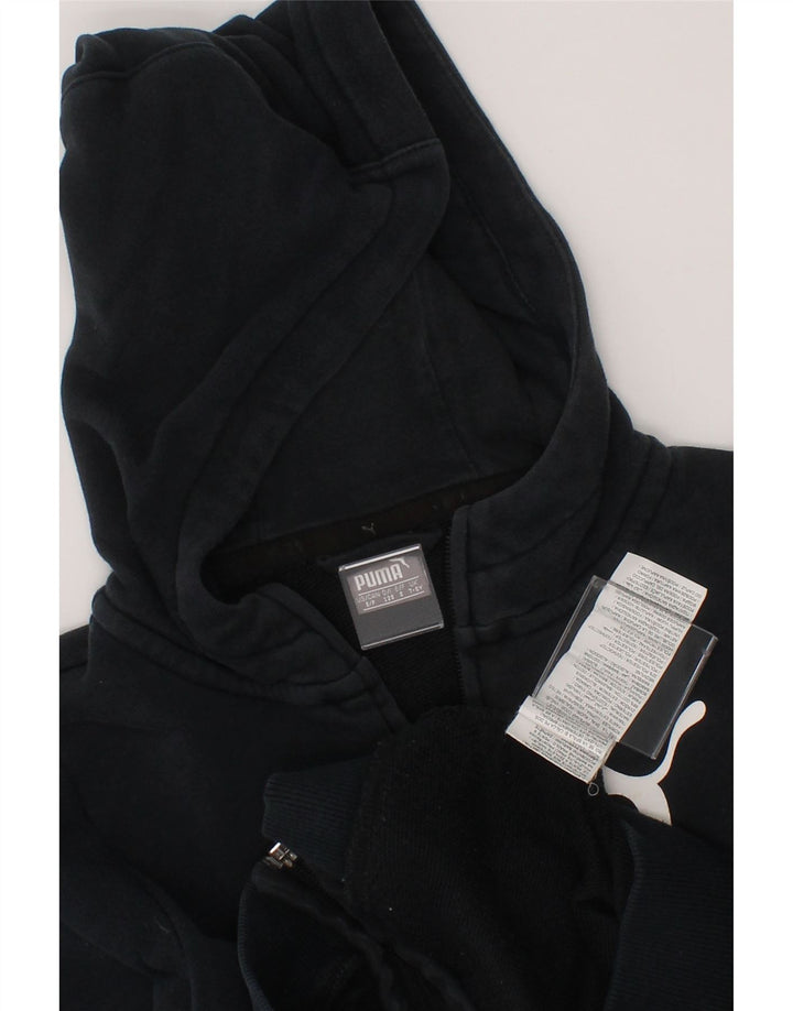 PUMA Boys Graphic Zip Hoodie Sweater 7-8 Years Navy Blue Cotton Vintage Puma and Second-Hand Puma from Messina Hembry 