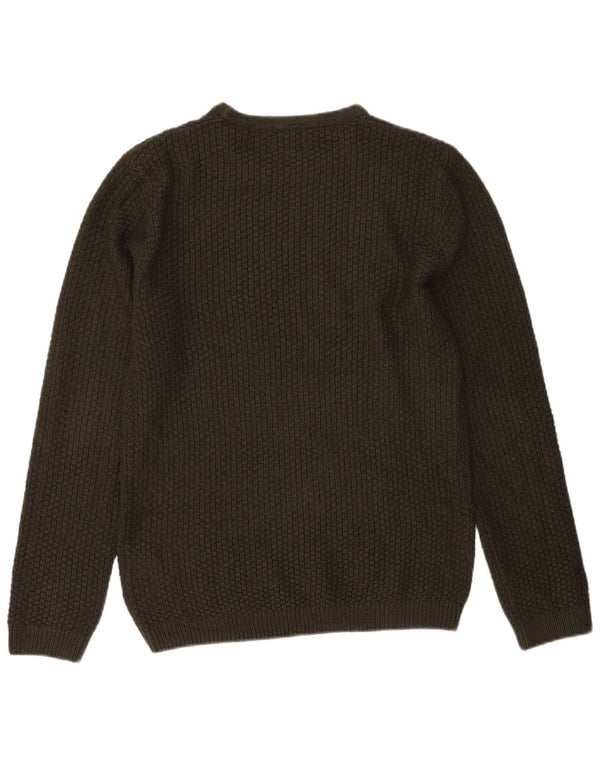 Suéter masculino Jack & Jones com gola redonda e acrílico pequeno cáqui