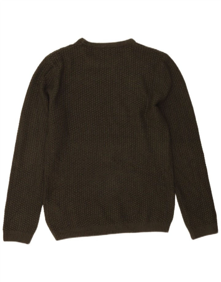 Suéter masculino Jack & Jones com gola redonda e acrílico pequeno cáqui