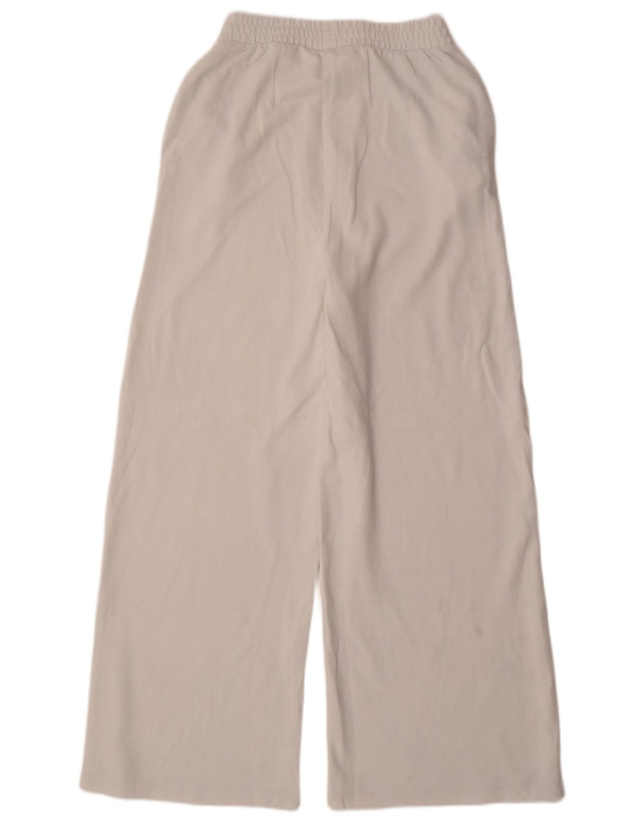 Calça de treino feminina Zara UK 12 algodão branco médio