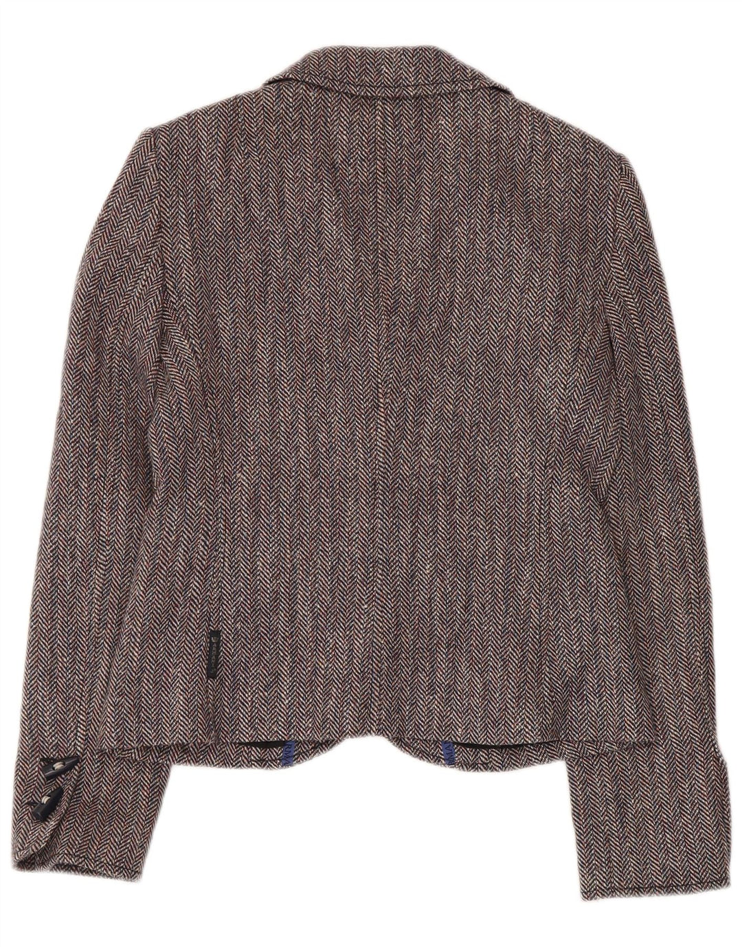 ARMANI JEANS Jaqueta blazer feminina de 4 botões IT 42 espinha de peixe cinza médio