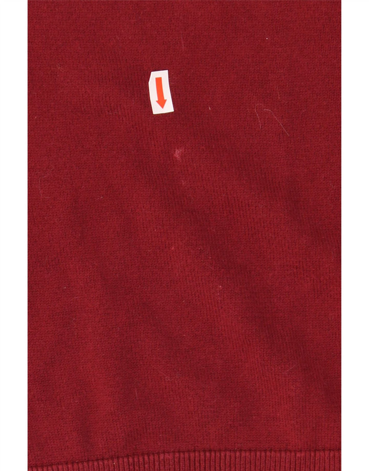 TOMMY HILFIGER Mens V-Neck Jumper Sweater Small Burgundy Cotton Vintage Tommy Hilfiger and Second-Hand Tommy Hilfiger from Messina Hembry 