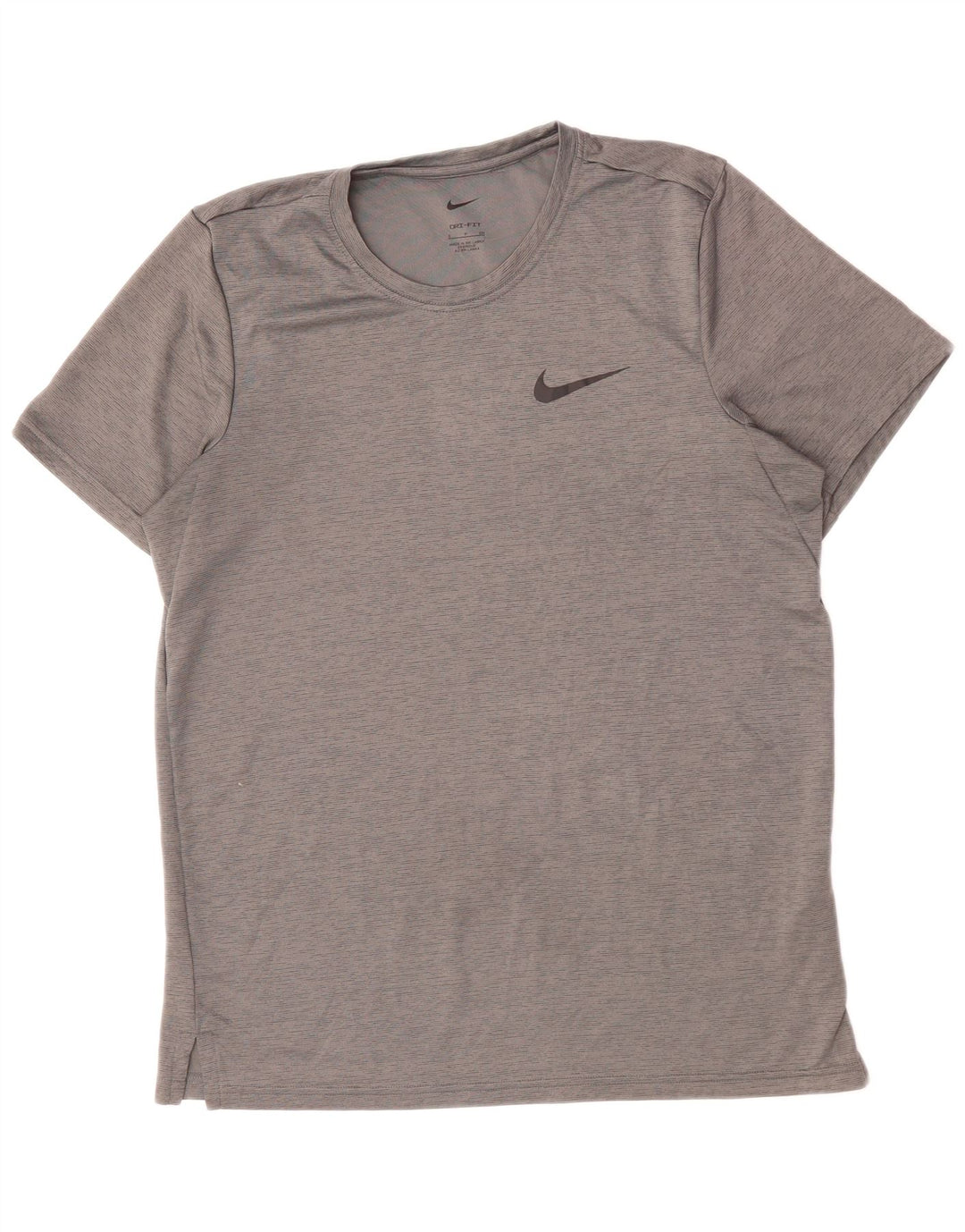 Camiseta masculina NIKE Dri Fit Top pequeno cinza poliéster