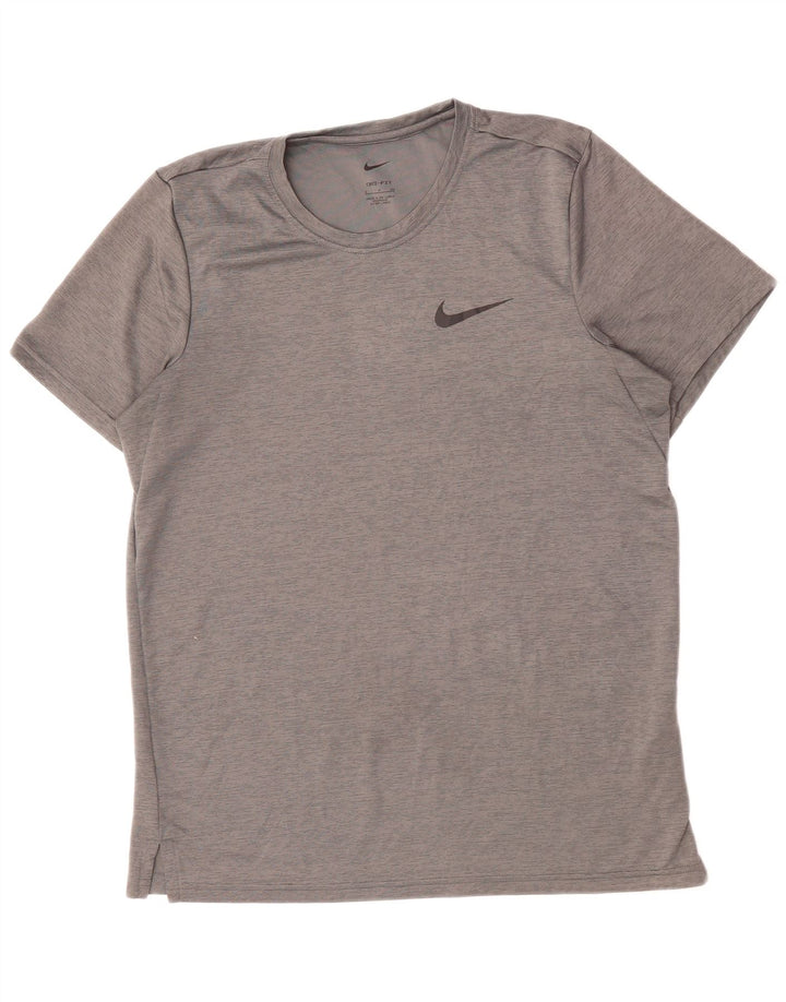 Camiseta masculina NIKE Dri Fit Top pequeno cinza poliéster
