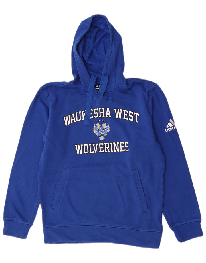 Adidas Mens Wolverines Graphic Hoodie Jumper Pequeno Azul