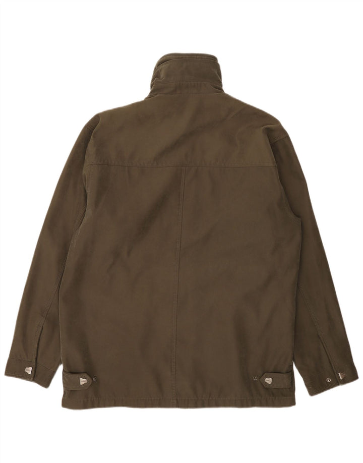 Jaqueta corta-vento masculina vintage IT 50 grande poliamida cáqui