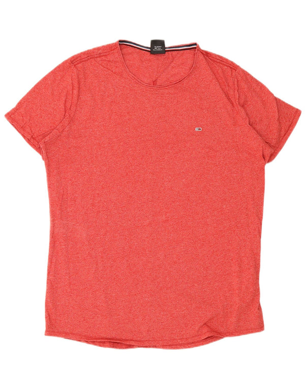 Camiseta masculina Tommy Hilfiger Top 2XL algodão manchado vermelho