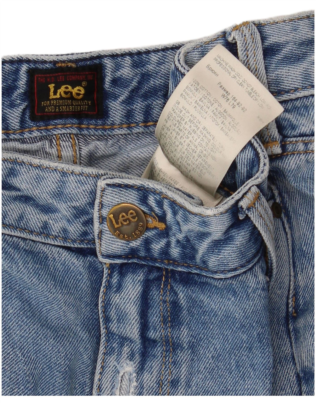 Lee Mens Mom Straight Jeans W30 L31 Azul Algodão