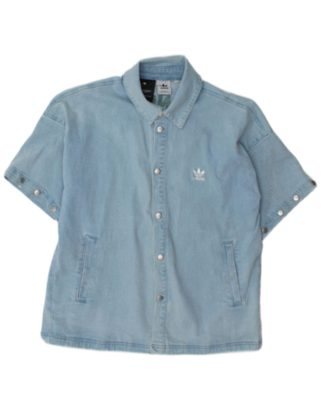 Adidas masculino gráfico camisa jeans de manga curta azul médio
