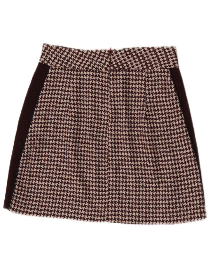 Mini saia feminina Zara XS W24 Borgonha Houndstooth