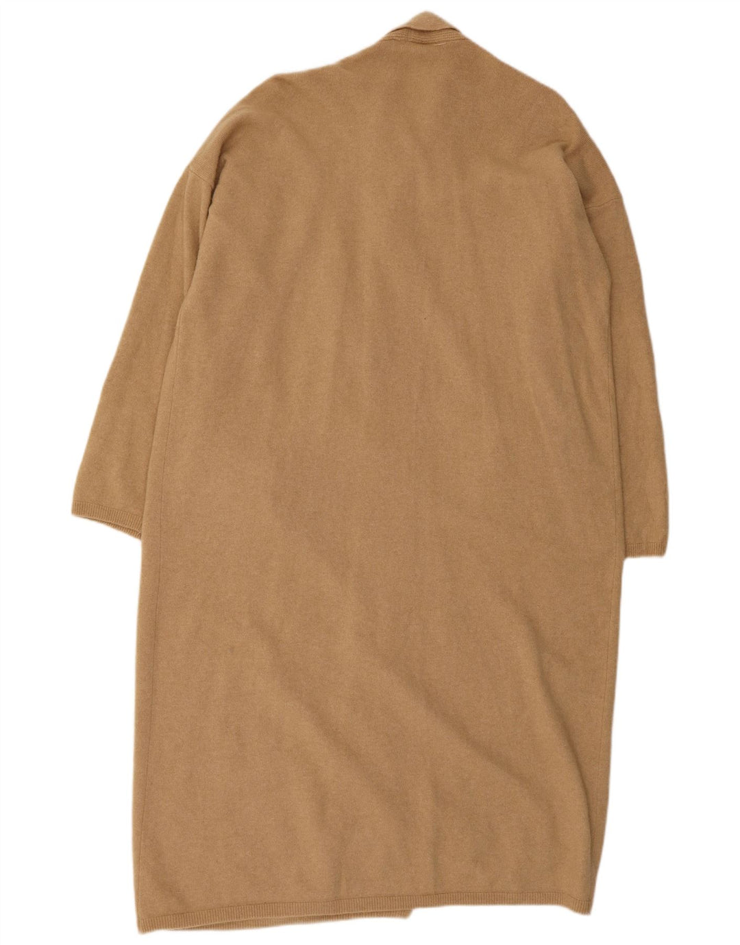 Suéter feminino Benetton Longline aberto cardigan Reino Unido 16 grande lã bege