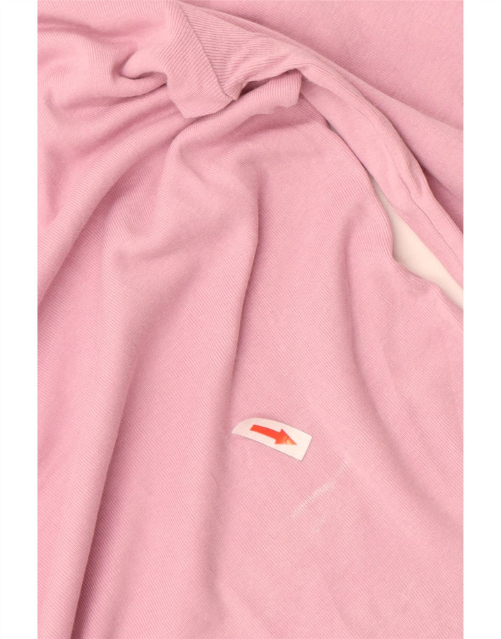 Top gráfico feminino Benetton manga comprida UK 12 rosa médio