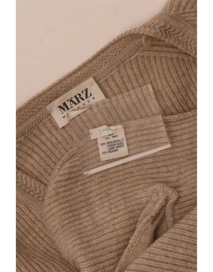 Suéter cardigã masculino Marz com ajuste solto, lã bege pequena