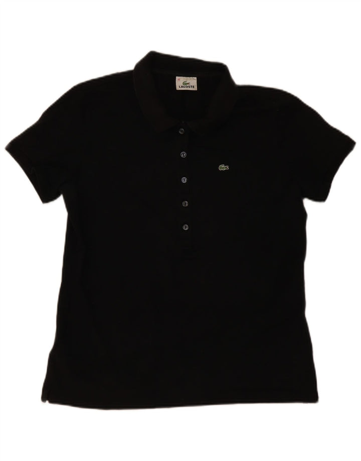 Camisa polo feminina Lacoste tamanho 48 XL algodão preto