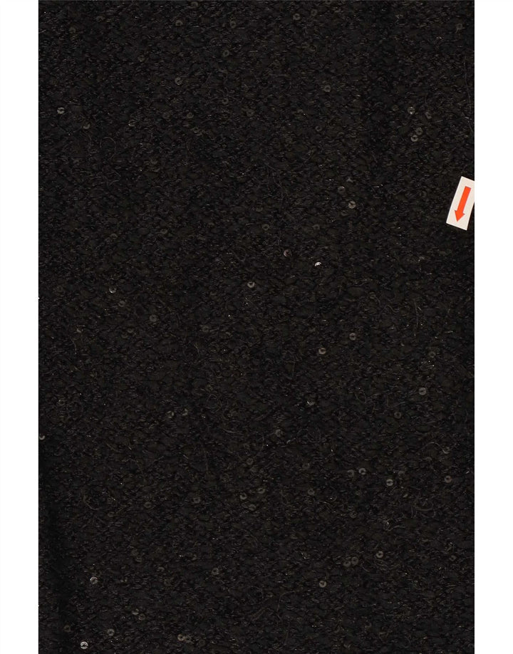 Zara Top feminino manga 3/4 Reino Unido 12 médio preto