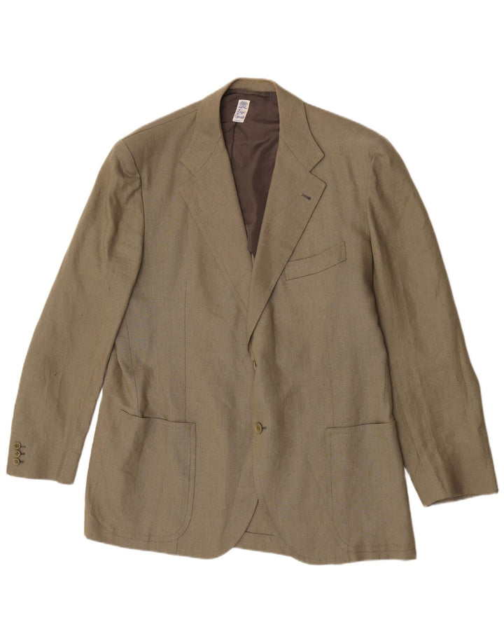 Terno feminino vintage com 2 botões e 2 peças Reino Unido 40 grande W36 L33 verde