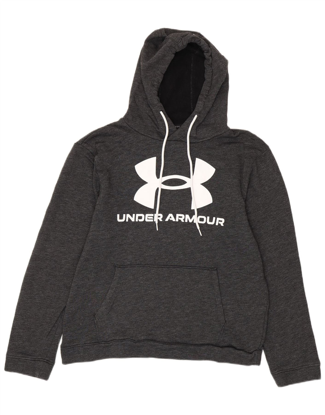 UNDER ARMOUR Masculino solto ajuste gráfico moletom com capuz grande cinza manchado