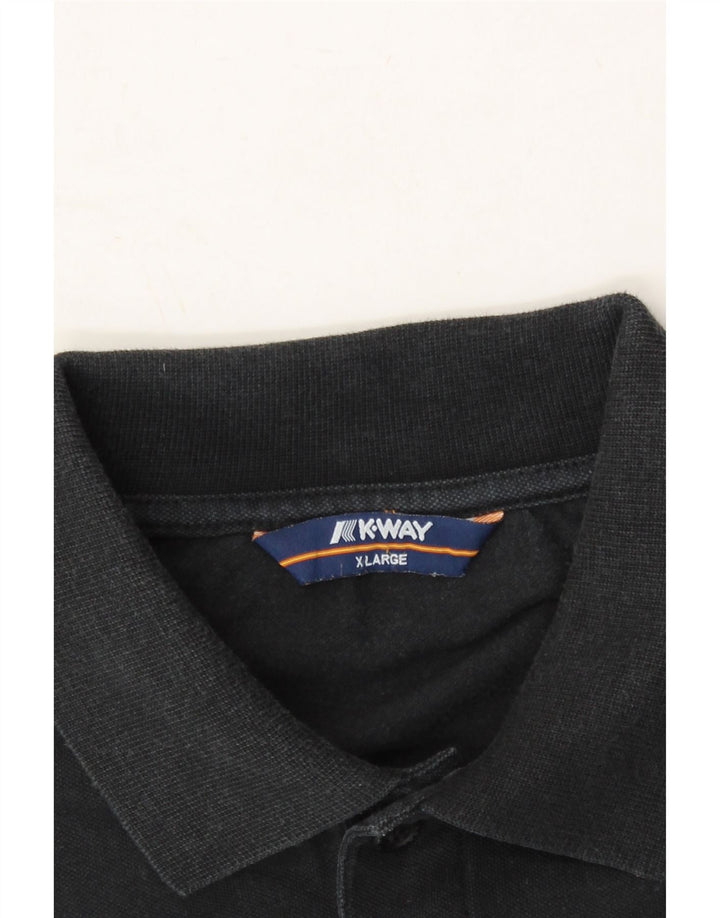 K-WAY Mens Polo Shirt XL Navy Blue Cotton Vintage K-Way and Second-Hand K-Way from Messina Hembry 