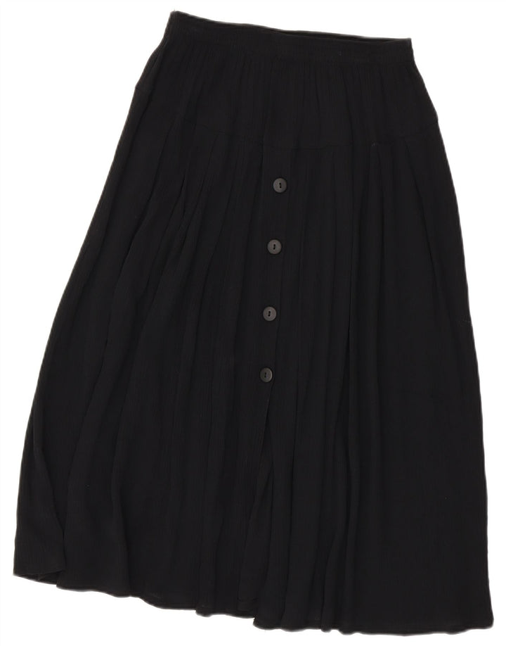 Saia feminina vintage evasê grande W32 viscose preta