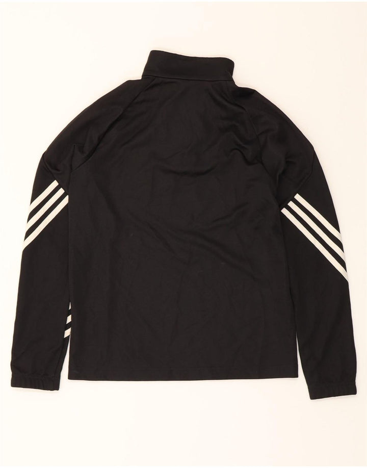 ADIDAS Boys Climalite Pullover Tracksuit Top 11-12 Years Large Black Vintage Adidas and Second-Hand Adidas from Messina Hembry 
